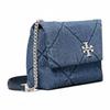 Tory Burch Kira Стеганая джинсовая сумка через плечо с дизайном "Алмаз" Маленькие женские сумки Синий 178637-401