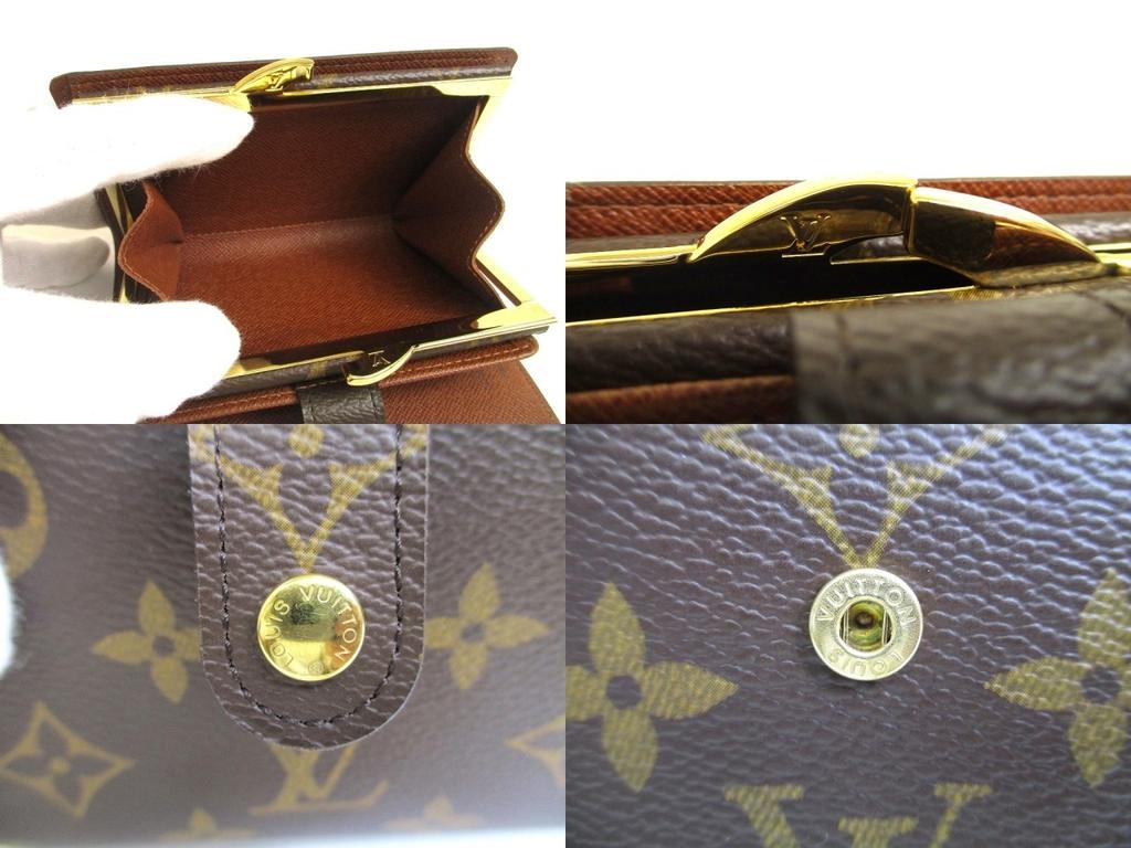 Authentic LOUIS VUITTON Monogram Brown Leather Bifold Wallet Viennois #a694  Refurbished
