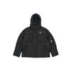 Embroidered Letter Logo Colorblock Hooded Long Sleeve Down Jacket Men Outerwear Black 534973-01