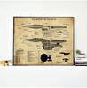 USS Enterprise NCC-1701-D Чертежи Плакаты и принты Космический корабль Звездного Флота Комната для мальчиков Настенная живопись на холсте Домашний художественный декор без рамки