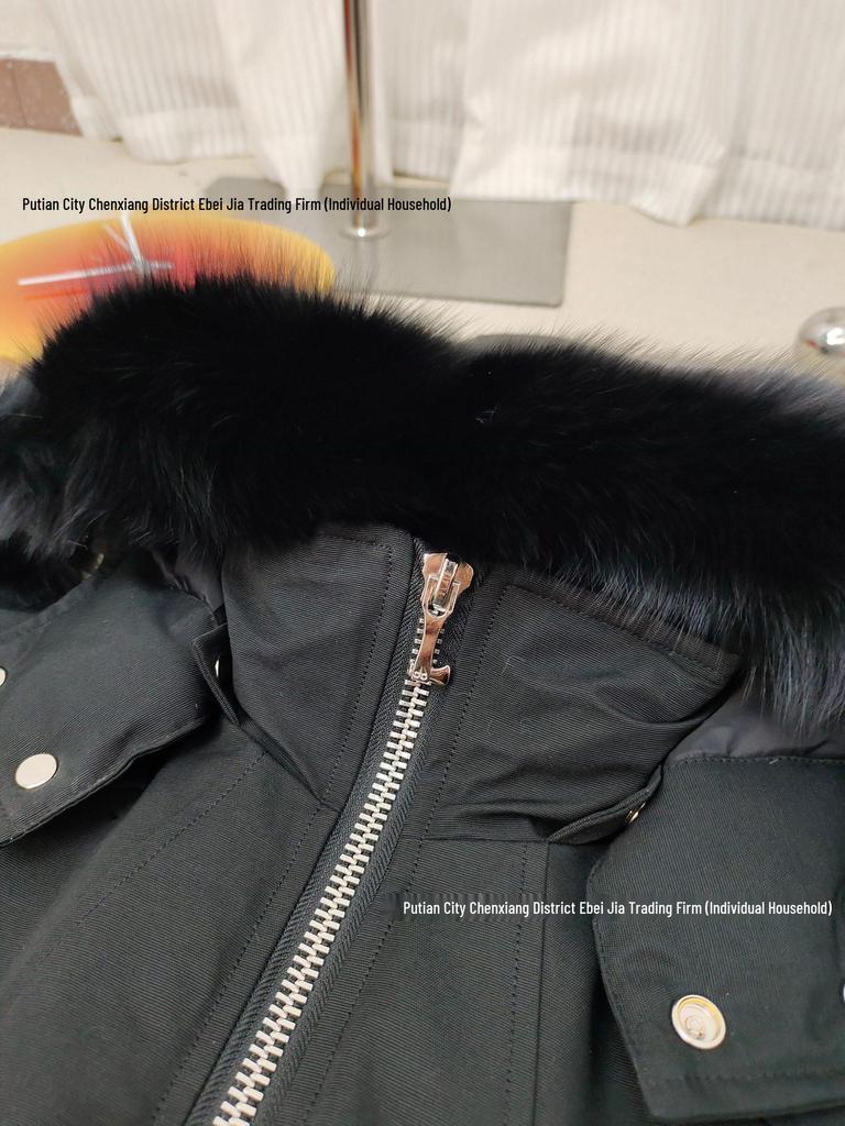 Cross MOOSE Men's Model 02 Bomber Jacket, Small - 3Q Fox Fur Thickened Down Coat