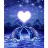 DIY 5D Diamond Closer & Kiss Dolphins Round Diamond Painting Cross Stitch Diamonds Embroidery