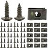 Minho 200Pcs Automotive U Tape Clip Fastener Kit, 50Pcs #10 X 1/2" Self-Tapping Screw +50Pcs #10 X 5/8" Self-Tapping Screw +100Pcs U Tape Clips,Metal