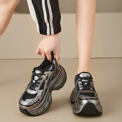 Женские кроссовки на толстой подошве, весна 2025, новые, теплые, с внутренней танкеткой, женская обувь, универсальная спортивная и повседневная обувь, оригинал
