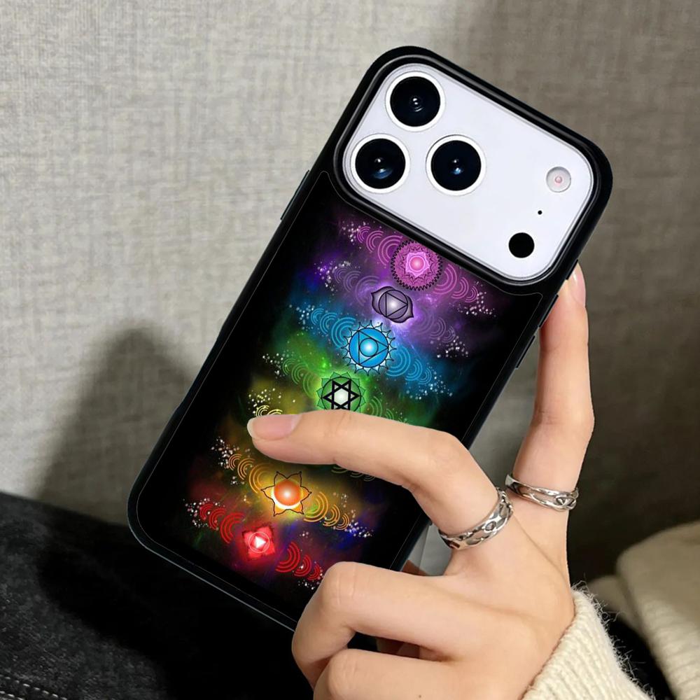 Чехол Case для iPhone 17 Air 16 Pro Max 15 Plus 11 13 Mini 14 12 Задняя крышка телефона Мандала Чакра Настоять Йога мягкий