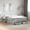 VidaXL Bed Frames and Drawers Sonoma Grey 120x200cm Engineered Wood, Bed, Storage Bed, Double Bed Frame, Bed 3280396