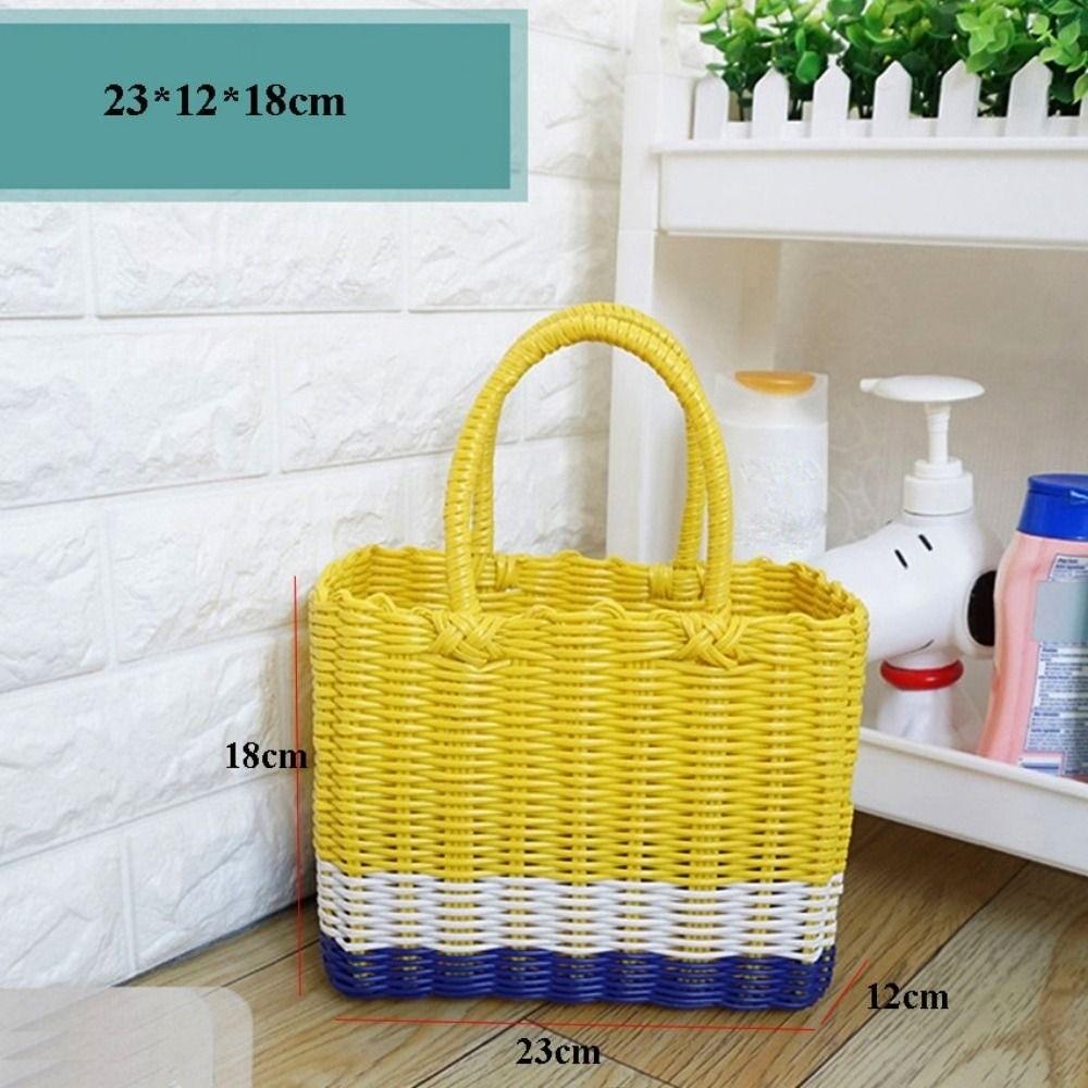Rattan Woven Home Vegetable Fruit Packing PE Picnic Storage Basket
