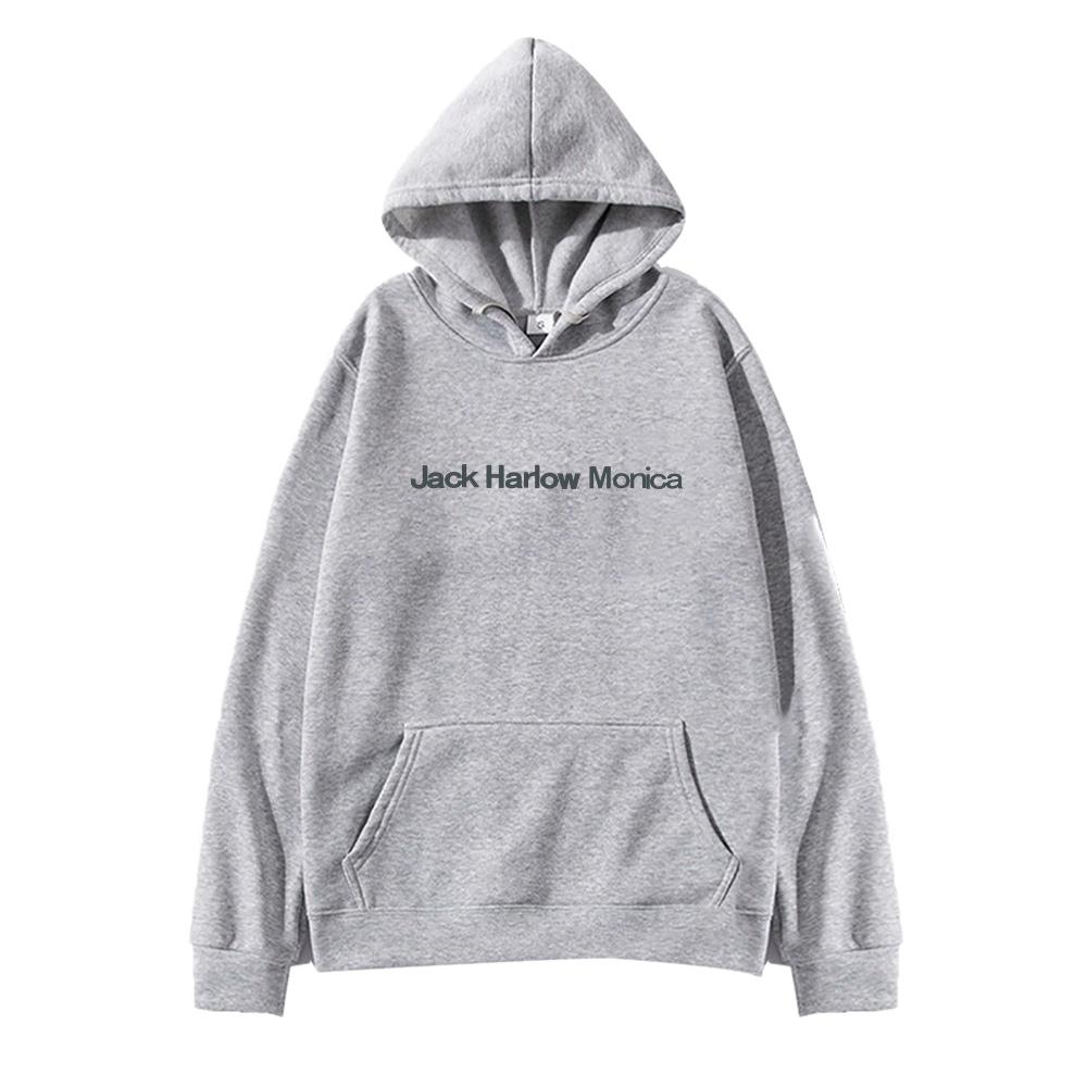 Худи с логотипом Monica от Jack Harlow Женское Мужское Повседневное Уличная Одежда Свитшоты Осень Зима Одежда с Длинным Рукавом Оверсайз Op