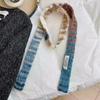 Slender And Long Y2K Striped Plush Scarf Female Niche Design Sense Hot Girl Decorated Scarf