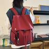 Solid Color Men's Backpack Women's Large Capacity Travel Backpack Student School Bag