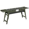 Portable BBQ Grill, Foldable Charcoal Grill for Camping and Picnics with 2 Side Shelves and Handle, Green
