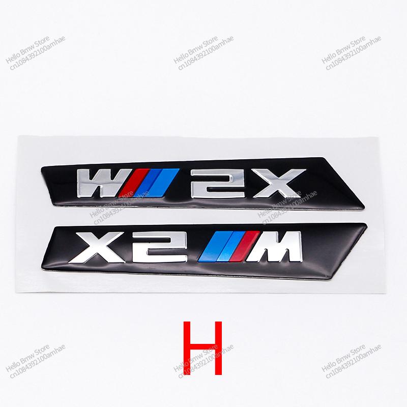 2Pcs Premium Fender Side Badge Emblem for BMW M Power X1 X2 X3 X4 X5 X6 Glossy Black Sticker Logo 6.8cm 8.4cm Car Styling Decor HG5