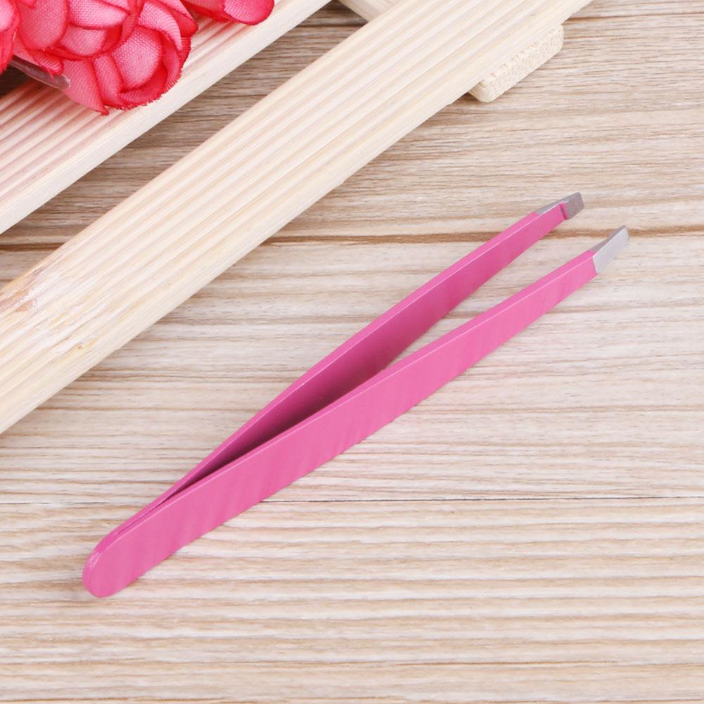 Stainless Steel Eyebrow Trimming Tweezers Practical Eyelash Tweezer Security Non-slip Elastic Sharp  Plucking Beauty Tool