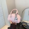 Ielgy High-End Feeling Silver All-Match Messenger Bag Fashion Casual Portable Bowling Bag