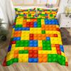 Children'S Building Block Three-Piece Quilt Cover 3D Digital Printing Bedding Set Custom Bed Cover