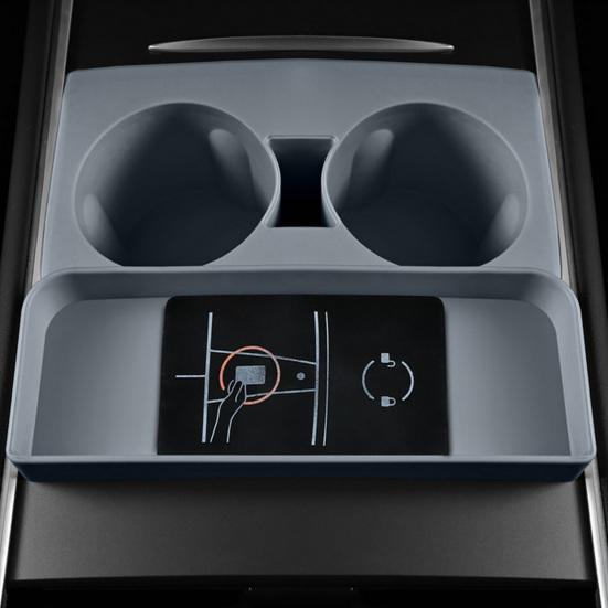 Center Console Cup Holder Insert Waterproof Car Modification Accessories Silicone Drink Cup Stopper Slot Slip Limiter Mat for Tesla Model 3/Y