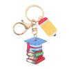 Geometric Shape Pencil Keychain Acrylic Teacher Education Pendant  Female Lady Girl