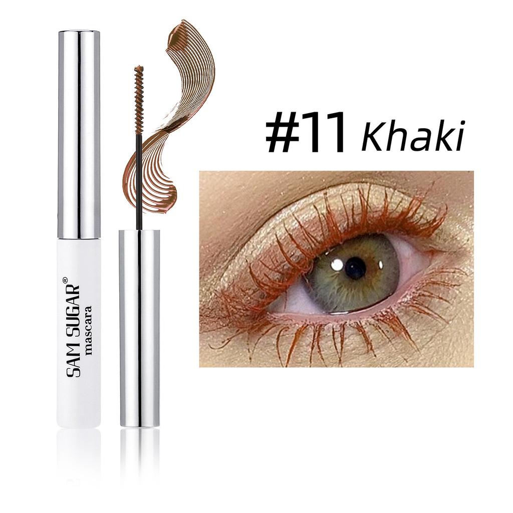 Тушь для ресниц с шелковыми волокнами, цветная, ультратонкая кисточка, удлиняет ресницы, водостойкая, стойкая, быстросохнущая, зеленая, розовая, подкручивающая тушь, макияж