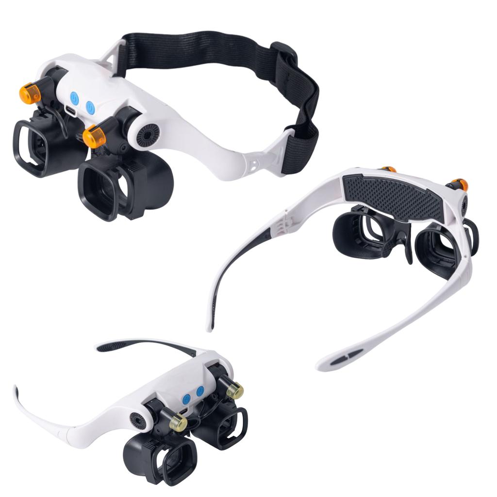 Multi-Magnification Tool with LED & Interchangeable Lens High-Definition Magnifying Glass Head-Mounted Magnifier For Close Work