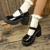 Женские туфли-лодочки Модные элегантные туфли на платформе с высоким каблуком Женские осенние туфли Мэри Джейн с пряжкой на щиколотке Женские туфли Лолита на толстом каблуке