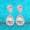 D Color 18k Plated 4.17cttw All Moissanite Drop Earrings for Women Pear Cut D Color 925 Sterling Silver Earrings Wedding Jewelry
