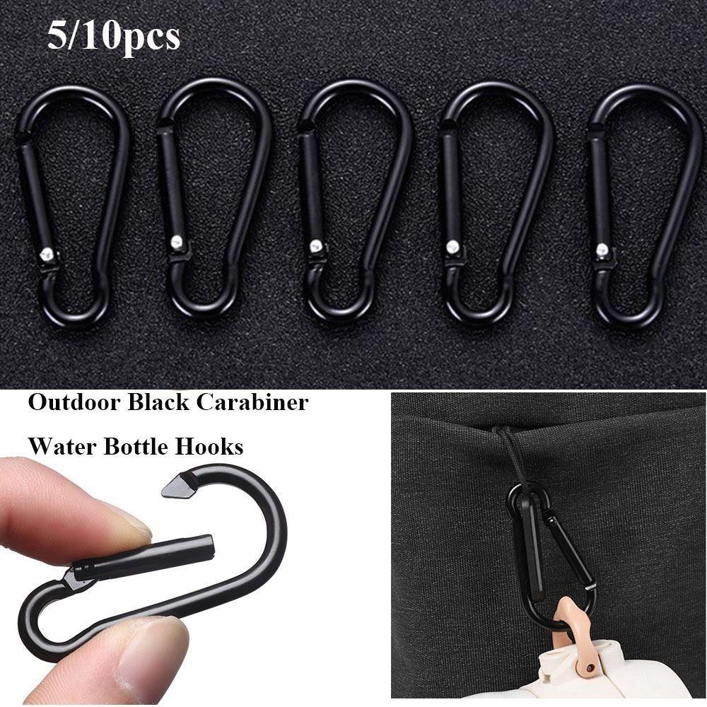 5pcs 3.6*46mm Spring Snap Clip Aluminium Alloy Water Bottle Hooks Climbing Keychain Outdoor Tool