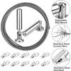 Wall Mount Art Projects Display Curtain Rod Set (5 Meters) with 20 Clips - Stainless Steel Photo Hanging Clothesline Window Curtain Tension
