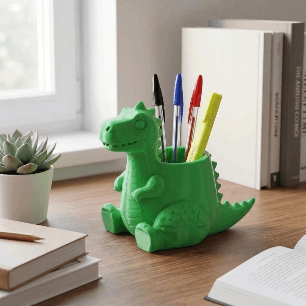 T-Rex Shaped Dinosaur Pen Holder Cute Pencil Holder Dinosaur Succulent Planter Office Supply