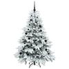 Artificial Christmas Tree with 150 Warm White LEDs 150 cm PE and PVC