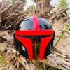 Red and Black Helmet Steel Halloween Helmet With Chinstraps Best Gift Decorative