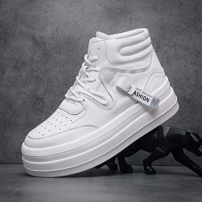 Мужские кроссовки с высоким верхом повседневная обувь модная трендовая обувь магазин мужской одежды толстая подошва увеличивает рост толстая подошва трясти быстро жить Вэньчжоу обувь