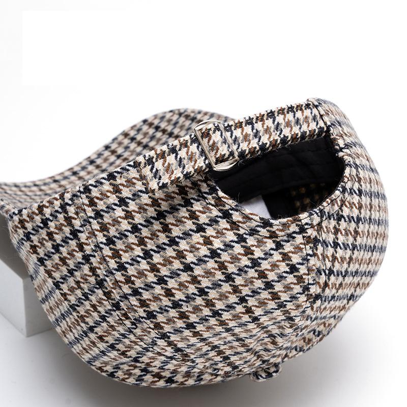 Осенне-зимняя бейсболка с рисунком «гусиная лапка» для мужчин и женщин, теплая кепка, шляпа от солнца