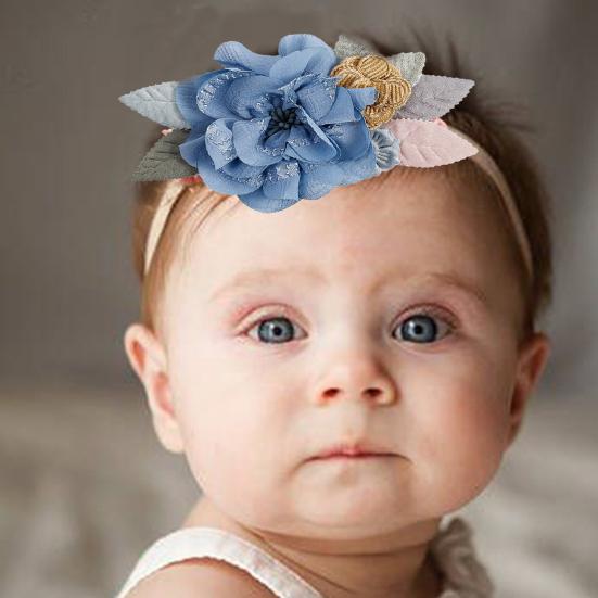 Детская повязка на голову с искусственным цветочным принтом, мягкие эластичные стразы, декоративная подарочная ткань, повязка для волос для новорожденных, головные уборы для девочек, аксессуары для волос