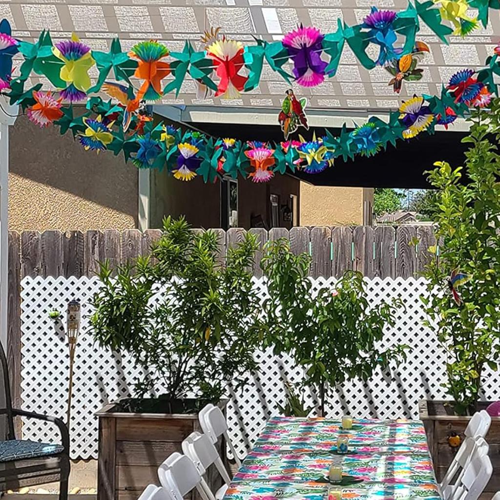 1 шт. Гавайский Луау Летний Тики-бар Декор Тропическая вечеринка Тропический остров Пляжные принадлежности Ткань Цветная Цветочная Гирлянда Длинный Троп