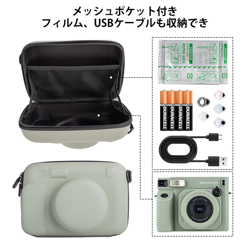 Kinokoo Instax Fujifilm Instax Wide Wide Wide Camera Case Fujifilm Instax EVA Camera Case Camera Bag Full Protection PU Leather with Strap Case,