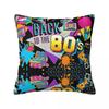 Retro s s Square Pillow Case Cushions for Sofa Graffiti Music Vintage Pillowcase