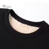 Winter Men Sweatshirt Thickened Plush Keep Warm O Neck Long Sleeves Elastic Cuff Plus Size Solid Color Bottoming Top Daily Wear Clothes