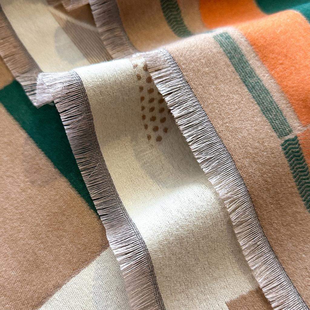 Women'S Trend Premium Temperament Shawl Scarf Imitation Cashmere High Value Design Geometric Printing Shawl