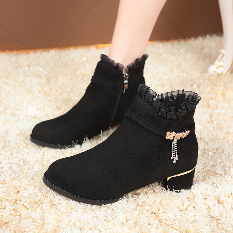 New Women Boots Luxury Casual Zipper Ankle Boots for Women Trend Fashion Platform High Heel Shoes Women De Mujer