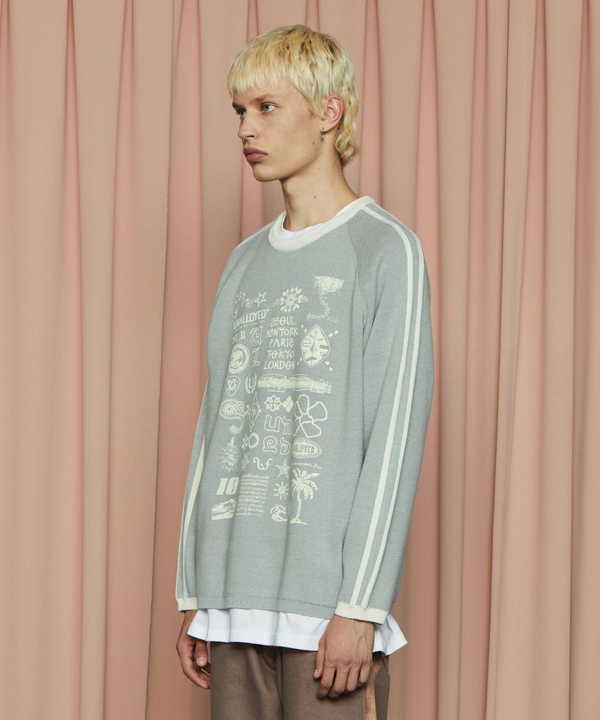 UNALLOYED Line Graphic Knit / Gray