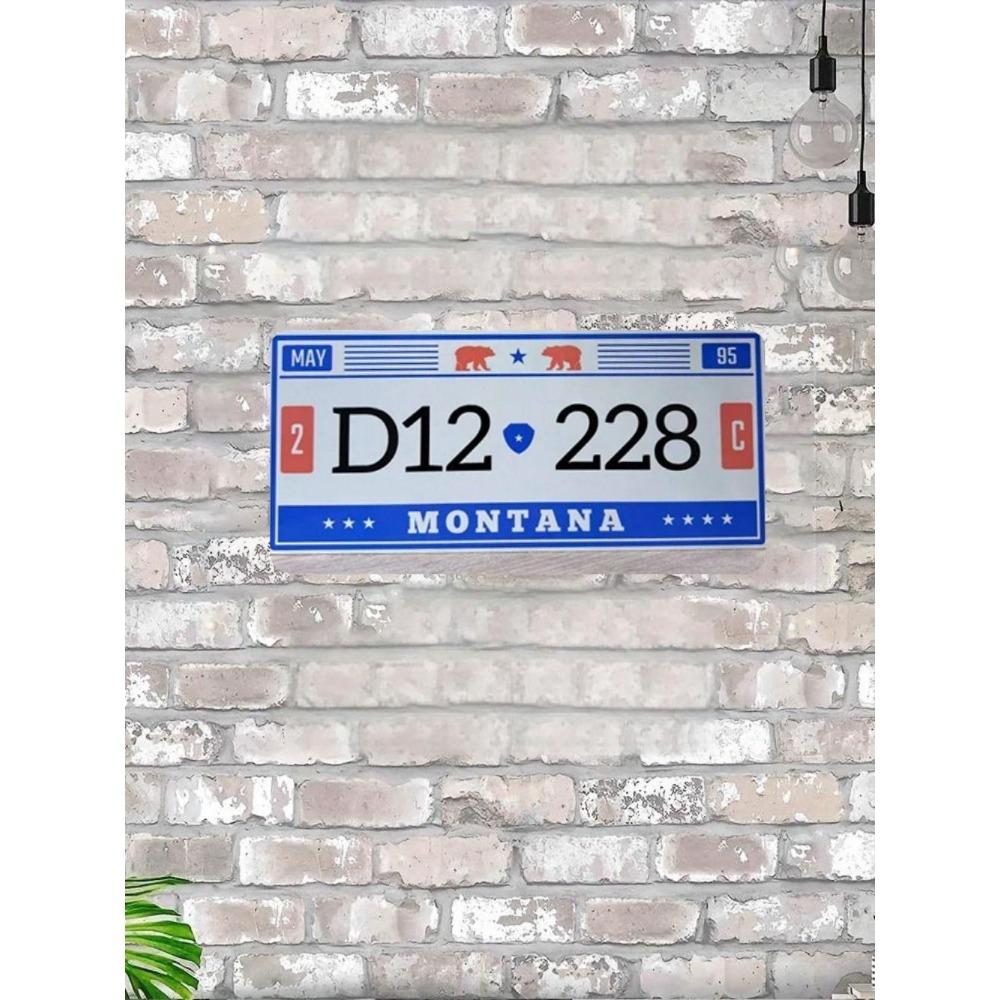 U.S. License Plate, U.S. Car License Plate, Metal, 15x30 Cm.