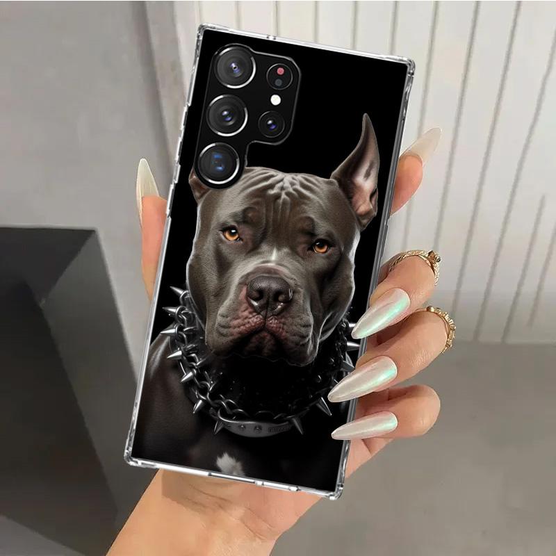 Pit Bull Pet Dog Pitbull Phone Case for Samsung Galaxy S26 S24 S23 Ultra S25 Edge S22 S21 Plus S20 FE + Soft Print Shell Funda G