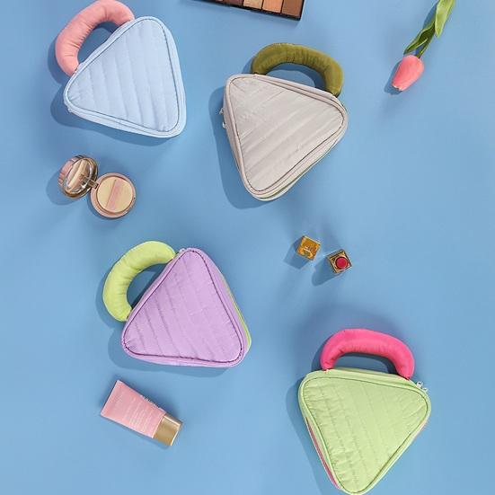 Дорожный кейс для макияжа женский контрастного цвета косметичка большой вместимости косметический