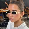 Metal Punk Small Frame Oval Sunglasses Women For Men Vintage Luxury Designer Outdoor Driving Popular Sun Glasses UV400