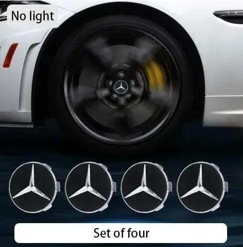 hzrm1 Mercedes Benz Magnetic Suspension LED Illuminated Wheel Hub Caps Lights for C-Class A-Class E-Class Upgrade Wheel Center Caps1
