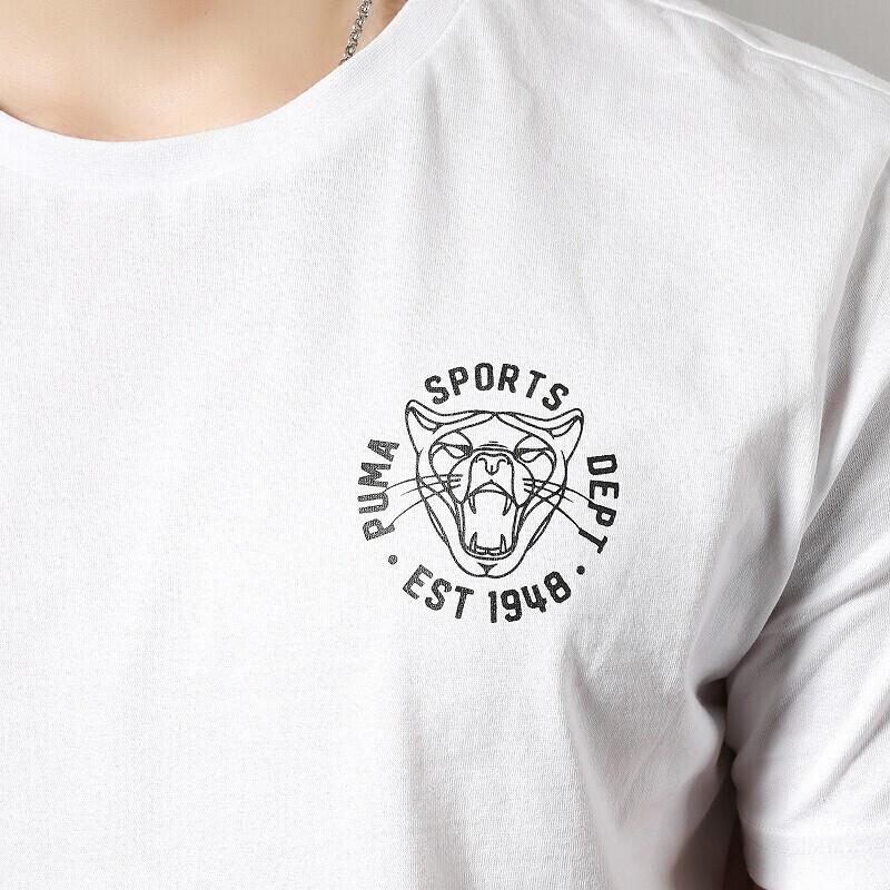 Puma Graphic Vintage Cat Tee Men Tops White 578728-02