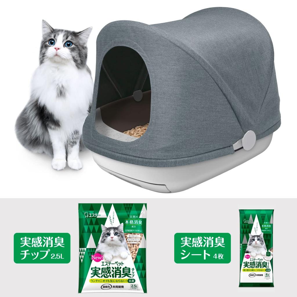 Pet Real Дезодорирующая система Туалет для кошек Body Set Body Tip 4 Совместно разработанный кошачий туалет Дезодорирующий наполнитель для кошачьего туалета Сделано в Японии ST. (Туалет + 2,5л