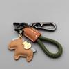Luxury Handmade Leather Keychain Pendant for Couples – Stylish, Simple, Unisex Design