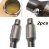 2PCS 2.5inch Universal Catalytic Converter 400holes High Flow W/Guard Shield Stainless Steel Exhaust with O2 Port & Heat Shield