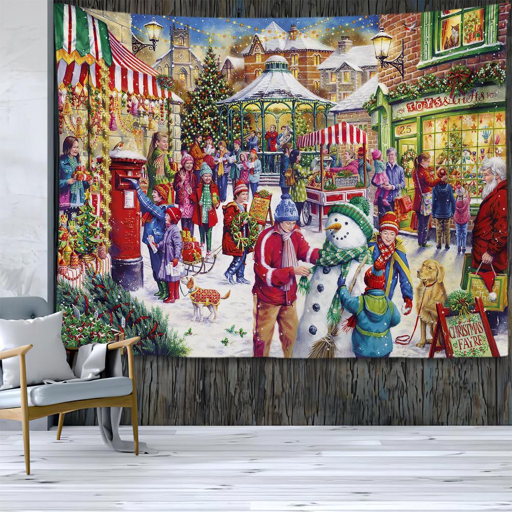 Рождественские гобелены, гобелены, богемные хиппи, украшение комнаты в общежитии, большие тканевые стены, шторы, простыни, пляжные полотенца
